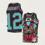 Ja Morant NO 12 Camiseta Memphis Grizzlies Mitchell & Ness Big Face Negro