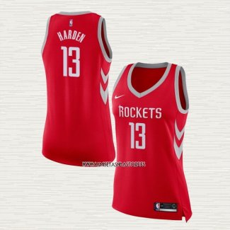 James Harden NO 13 Camiseta Mujer Houston Rockets Icon 2017-18 Rojo