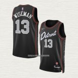 James Wiseman NO 13 Camiseta Detroit Pistons Ciudad 2023-24 Negro