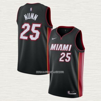 Kendrick Nunn NO 25 Camiseta Miami Heat Icon 2020-21 Negro