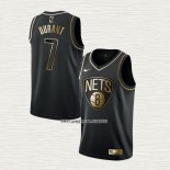 Kevin Durant NO 7 Camiseta Brooklyn Nets Golden Edition Negro