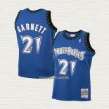 Kevin Garnett NO 21 Camiseta Nino Minnesota Timberwolves Hardwood Classics Throwback 2003-04 Azul