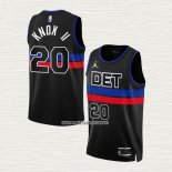 Kevin Knox II NO 20 Camiseta Detroit Pistons Statement 2022-23 Negro