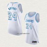 Kobe Bryant NO 24 Camiseta Los Angeles Lakers Ciudad Autentico 2020-21 Blanco