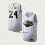 Kobe Bryant NO 24 Camiseta Los Angeles Lakers Golden Edition Blanco