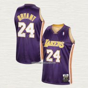 Kobe Bryant NO 24 Camiseta Los Angeles Lakers Mitchell & Ness Segunda Violeta