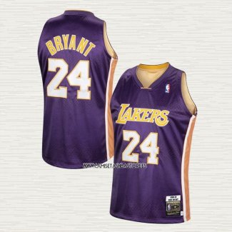 Kobe Bryant NO 24 Camiseta Los Angeles Lakers Mitchell & Ness Segunda Violeta