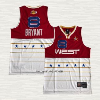 Kobe Bryant NO 8 Camiseta All Star 2006 Rojo Blanco