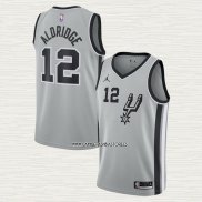 LaMarcus Aldridge NO 12 Camiseta San Antonio Spurs Statement Gris