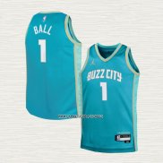 Lamelo Ball NO 1 Camiseta Nino Charlotte Hornets Ciudad 2023-24 Verde