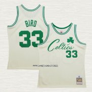 Larry Bird NO 33 Camiseta Boston Celtics Mitchell & Ness Chainstitch Crema