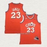 LeBron James NO 23 Camiseta Cleveland Cavaliers Retro Naranja