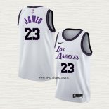 LeBron James NO 23 Camiseta Los Angeles Lakers Ciudad 2022-23 Blanco