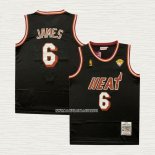 LeBron James NO 6 Camiseta Miami Heat Mitchell & Ness 2010-11 Negro
