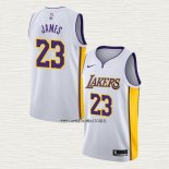 Lebron James NO 23 Camiseta Los Angeles Lakers Association 2018 Blanco
