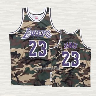 Lebron James NO 23 Camiseta Los Angeles Lakers Camuflaje