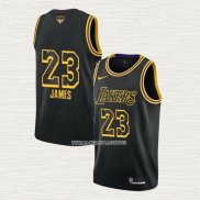 Lebron James NO 23 Camiseta Los Angeles Lakers Ciudad 2020-21 Negro