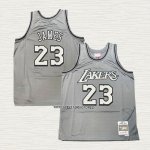 Lebron James NO 23 Camiseta Los Angeles Lakers Mitchell & Ness 1996-97 Gris