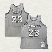 Lebron James NO 23 Camiseta Los Angeles Lakers Mitchell & Ness 1996-97 Gris