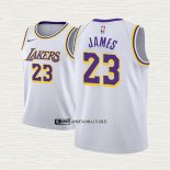 Lebron James NO 23 Camiseta Nino Los Angeles Lakers Association 2017-18 Blanco