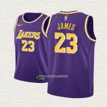 Lebron James NO 23 Camiseta Nino Los Angeles Lakers Statement 2018-19 Violeta
