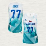 Luka Doncic NO 77 Camiseta Slovenia Tokyo 2021 Blanco