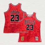 Michael Jordan NO 23 Camiseta Chicago Bulls Mitchell & Ness Hebru Brantley Rojo