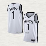 Mikal Bridges NO 1 Camiseta Brooklyn Nets Association 2022-23 Blanco