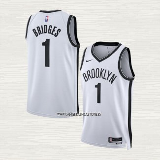 Mikal Bridges NO 1 Camiseta Brooklyn Nets Association 2022-23 Blanco