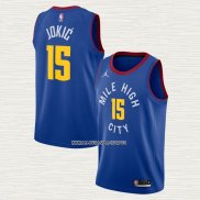 Nikola Jokic NO 15 Camiseta Denver Nuggets Statement 2020-21 Azul
