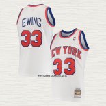 Patrick Ewing NO 33 Camiseta New York Knicks Mitchell & Ness 1985-86 Blanco