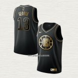 Paul George NO 13 Camiseta Los Angeles Clippers Golden Edition Negro