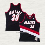 Rasheed Wallace NO 30 Camiseta Portland Trail Blazers Hardwood Classics Throwback Negro