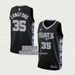 Romeo Langford NO 35 Camiseta San Antonio Spurs Statement 2022-23 Negro
