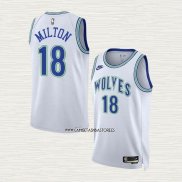 Shake Milton NO 18 Camiseta Minnesota Timberwolves Classic 2023-24 Blanco