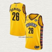 Spencer Dinwiddie NO 26 Camiseta Brooklyn Nets Ciudad 2020-21 Amarillo