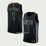 T.J. Warren NO 1 Camiseta Brooklyn Nets Statement 2022-23 Negro