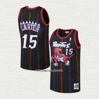 Vince Carter NO 15 Camiseta Toronto Raptors Mitchell & Ness 1998-99 Negro