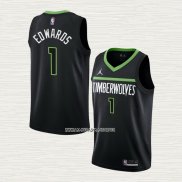 Anthony Edwards NO 1 Camiseta Minnesota Timberwolves Statement 2022-23 Negro