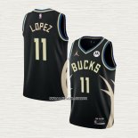 Brook Lopez NO 11 Camiseta Milwaukee Bucks Statement 2022-23 Negro