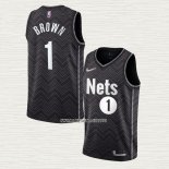 Bruce Brown NO 1 Camiseta Brooklyn Nets Earned 2020-21 Negro