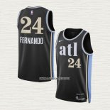 Bruno Fernando NO 24 Camiseta Atlanta Hawks Ciudad 2023-24 Negro