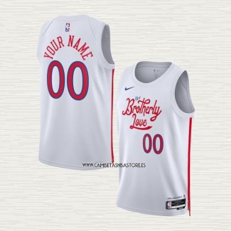 Camiseta Philadelphia 76ers Personalizada Ciudad 2022-23 Blanco