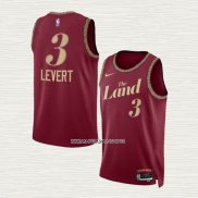 Caris Levert NO 3 Camiseta Cleveland Cavaliers Ciudad 2023-24 Rojo