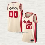 Carmelo Anthony NO 00 Camiseta Portland Trail Blazers Ciudad 2019-20 Crema