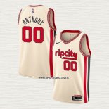 Carmelo Anthony NO 00 Camiseta Portland Trail Blazers Ciudad 2019-20 Crema