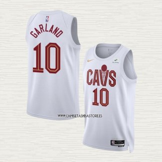 Darius Garland NO 10 Camiseta Cleveland Cavaliers Association 2022-23 Blanco