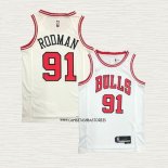 Dennis Rodman NO 91 Camiseta Chicago Bulls Association 2021 Blanco