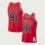 Dennis Rodman NO 91 Camiseta Chicago Bulls Mitchell & Ness 1997-98 Rojo