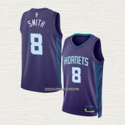 Dennis Smith NO 8 Camiseta Charlotte Hornets Statement 2022-23 Violeta